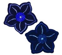 The Craft Factory CFM2/073 | Navy Sequined Flowers Motif