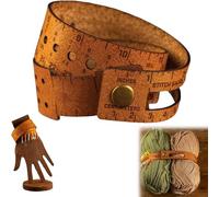 The Crafters' Multi-Wrap | 7-in-1 Leather Measuring Tool, Multifunctional 18" Wrist Ruler Project Bag for Multiple Knitting Sewing Tools, Stitch Markers Storage Gift for Crafter Crocheter (A)