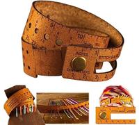 The Crafters' Multi-wrap,7-in-1 Leather Measuring Tool,Tape Measure Cuff Measuring Bracelet Tool,Multifunctional 18" Wrist Ruler Project Bag,Hook Needle Sizer for Knitting Crochet Sewing (brown)
