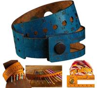 The Crafters' Multi-wrap,7-in-1 Leather Measuring Tool,Tape Measure Cuff Measuring Bracelet Tool,Multifunctional 18" Wrist Ruler Project Bag,Hook Needle Sizer for Knitting Crochet Sewing (blue)