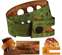 The Crafters' Multi-wrap,7-in-1 Leather Measuring Tool,Tape Measure Cuff Measuring Bracelet Tool,Multifunctional 18" Wrist Ruler Project Bag,Hook Needle Sizer for Knitting Crochet Sewing (green)