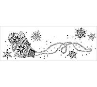 The Crafters Workshop 16½x6 Stencil Snowy Mittens, Multicolour, 16.5" x 6"