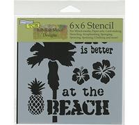 The Crafters Workshop At Beach Stencil, Transparent, 6 x 6-Inch