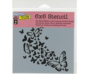 The Crafters Workshop "Butterfly Trail" Stencil, Transparent, 6 x 6-Inch (18 x 16 x 0.1 cm)