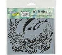 The Crafters Workshop "DOLPHINS" Stencil, Transparent, 6 x 6-Inch (18 x 16 x 0.1 cm)