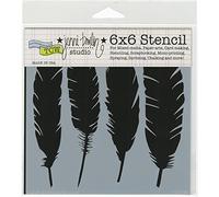 The Crafters Workshop "Four Feathers" Stencil, Transparent, 6 x 6-Inch (18 x 16 x 0.1 cm)