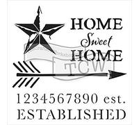 The Crafters Workshop Home Sweet Stencil, Synthetic Material, Transparent, 18 x 16 x 0.1 cm