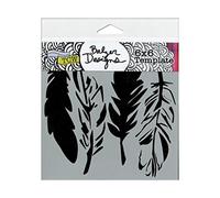 The Crafter's Workshop Mini 4 Feathers Template, Black/ White
