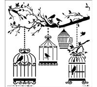 The Crafter's Workshop Mini Birds of a Feather Template, Black/ White