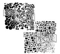 The Crafters Workshop Stencils, Reusable for Crafts, Art, Greeting Cards, Paint or Mixed Media, 2 Pk, 6" x 6", Cell Theory/Cubist