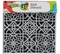 The Crafter's Workshop TCW6X6-393 6 x 6-inch Ceiling Tile Stencil, Black/ White