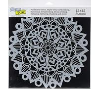 The Crafters Workshop TCW899 Striped Mandala Stencil, 12 inch x 12 inch