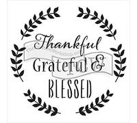 The Crafters Workshop Thankful Stencil, Synthetic Material, Transparent, 18 x 16 x 0.1 cm