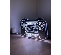the crafty bonobo Personalised Gamer LED Light - Game Controller Lamp with Custom Name