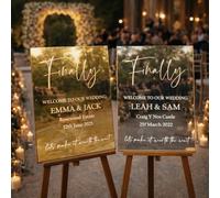 the crafty bonobo Personalised Wedding Welcome Sign - Mirror or Gold Mirror - Custom Names & Date - Freestanding or Easel Display - 3 Sizes