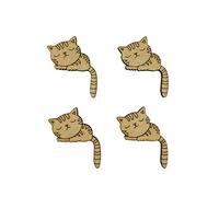 The Crafty Cow 12x Sleeping Cat Kitten With Detail 4cm Wood Craft Embelishments Laser Cut Shape