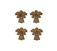 The Crafty Cow 20x Christmas Angel 3cm Wood Craft Embelishments Laser Cut Shape MDF