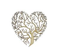 The Crafty Cow 2x Heart Shape Tree Branches 15cm Wood Craft Embelishments Laser Cut Shape MDF