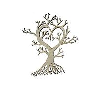 The Crafty Cow 2x Heart Tree Branch Intricate 10cm Wood Craft Embelishments Laser Cut Shape MDF