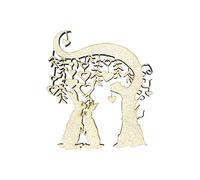 The Crafty Cow 2x Rabbit Heart Tree Branches 10cm Wood Craft Embelishments Laser Cut Shape MDF