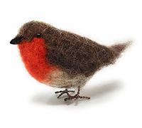 The Crafty Kit Company British Birds Robin Needle Felting Craft Kit for Beginners Including Corriedale Wool, Needles and Instructions