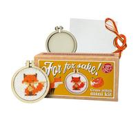 The Crafty Kit Company Embroidery Starter Kit & Cross Stitch Kit - for Fox Sake! Mini Matchbox Keyring | Eco-Friendly DIY Craft Kit for Adults & Kids - Handmade Gift Made in Scotland