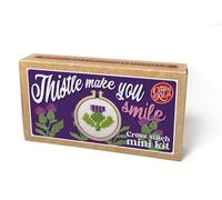 The Crafty Kit Company Embroidery Starter Kit & Cross Stitch Kit - Thistle Make You Smile! Mini Matchbox Keyring | Eco-Friendly DIY Craft Kit for Adults & Kids - Handmade Gift Made in Scotland