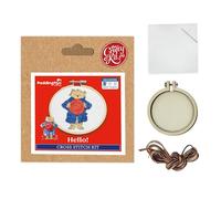 The Crafty Kit Company Embroidery Starter Kit & Mini Cross Stitch Kit - Paddington - Hello! | Eco-Friendly DIY Craft Kit for Beginners & Experienced Stitchers - Handmade Gift for Adults & Kids