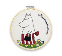 The Crafty Kit Company Moomin Embroidery Craft Kit - Moominmamma Shopping Embroidery Craft Kit for Beginners with Hoop, Needle, Thread and Instructions