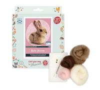 The Crafty Kit Company Baby Bunny Needle Felting Craft Kit for Beginners Including Corriedale Wool, Needles and Instructions