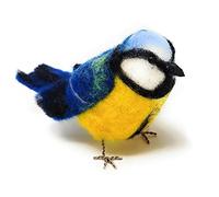 The Crafty Kit Company British Birds Blue Tit Needle Felting Craft Kit for Beginners Including Corriedale Wool, Needles and Instructions
