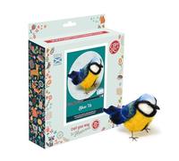 The Crafty Kit Company British Birds Blue Tit Needle Felting Craft Kit for Beginners Including Corriedale Wool, Needles and Instructions