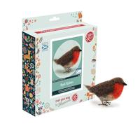 The Crafty Kit Company British Birds Robin Needle Felting Craft Kit for Beginners Including Corriedale Wool, Needles and Instructions