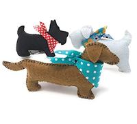The Crafty Kit Company Felt Puppies Sewing Craft Kit for Beginners Including Felt Fabric, Needles and Instructions