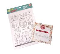 The Crafty Kit Company Stick and Stitch Embroidery Patterns - A4 Water-Soluble Embroidery Transfers | Easter Fabric Stickers - Easy Dissolvable Embroidery Stabiliser for Hand Sewing & Crafts