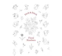 Floral Numbers Stick & Stitch Embroidery Patterns Water Soluble Transfers Pre Printed Wash Away