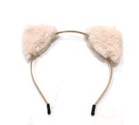 The Crafty Owl Cat Ears Headband, Furry Costume Accessories for Festivals, Khaki, Standard