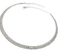 The Crafty Owl Faux Crystal Rhinestone Collar Necklace/Choker for Weddings Adults, Single row, Faux crystal, faux crystal