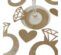 The Crafty Owl Wine Glass Ring Markers Cards-20 Pieces Lips/Ring for Birthday/Bridal Shoers/Wedding/New Years Events/Party, Paperboard, glitter
