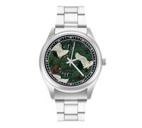 The Cranes and Pine Trees Men's Stainless Steel Quartz Watch