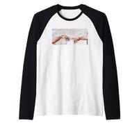 The Creation of Adam by Michelangelo (1512) Raglan Baseball Tee