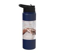 The Creation of Adam by Michelangelo (1512) Stainless Steel Insulated Water Bottle