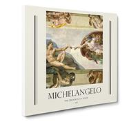 The Creation Of Adam By Michelangelo Canvas Print | Gallery Wrapped 30mm Frame Wall Art | 14x14 inches | Ready to Hang | Classic Picture | Living Room Bedroom Lounge Office