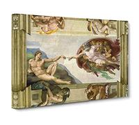 The Creation Of Adam By Michelangelo Canvas Print | Gallery Wrapped 30mm Frame Wall Art | 30x20 inches | Ready to Hang | Classic Picture | Living Room Bedroom Lounge Office