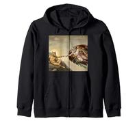 The Creation of Cats - Michelangelo Inspired Parody Art Zip Hoodie