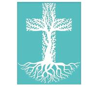 The Creative Cross Reusable Silk Screen Stencils Printing Stencil Self Adhesive Silk Screen Mesh Transfers Stencils for Chalk Paste Wood,Fabric,Home Decor,Art Crafts T-Shirt