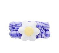 The Crème Shop 3D Teddy Headyband™ - Plush SPA Headband with Stretchy Elastic Band for Comfortable Fit - Ideal for Hair Control during Beauty and Skincare Routines (Flower Power)