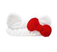 The Crème Shop Hello Kitty x Plush Spa Headband with Hello Kitty's Signature Bow, Face Wash Hair Band For Women