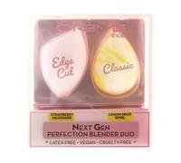 The Crème Shop Next Gen Perfect Blender Duo, Makeup Sponges for Foundation, Makeup Sponge Set, Classic & Edged Cut Beauty Blender Sponge (Strawberry Milkshake & Lemon Drop Swirl)