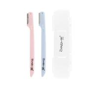 The Crème Shop Portable Precision Razors + Travel Case | Dermaplaning Tool for Face | Face Razors for Women | Stocking Stuffers for Women (Pack of 2)